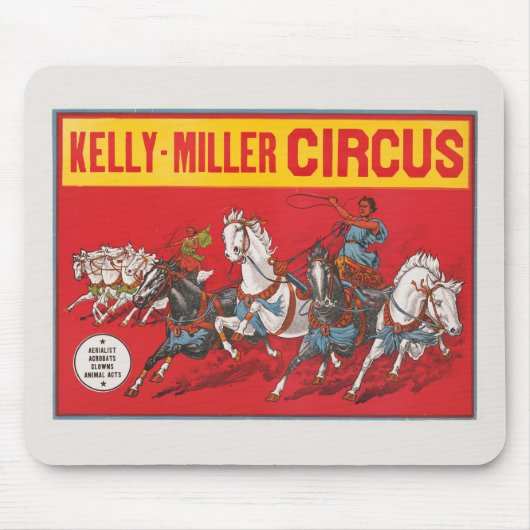 Circus Poster van twee Mannen in wagenrennen Muismat (Voorkant)