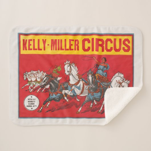Circus Poster van twee Mannen in wagenrennen Sherpa Deken (Voorkant (horizontaal))