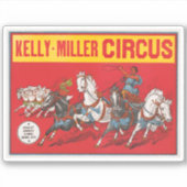 Circus Poster van twee Mannen in wagenrennen Sticker (Voorkant)
