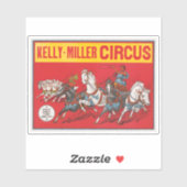 Circus Poster van twee Mannen in wagenrennen Sticker (Vel)