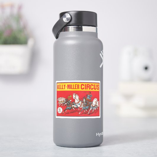 Circus Poster van twee Mannen in wagenrennen Sticker (HydroFlask)