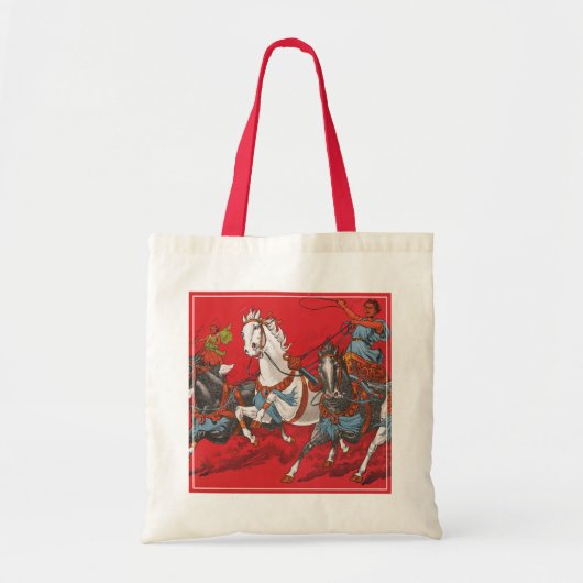 Circus Poster van twee Mannen in wagenrennen Tote Bag (Voorkant)