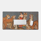  circus Poster van vrouw met zes tijgers. Bureaumat (Keyboard & Muis)