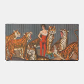  circus Poster van vrouw met zes tijgers. Bureaumat (Voorkant)