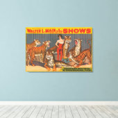 circus Poster van vrouw met zes tijgers. Canvas Afdruk (Insitu (Houten vloer))