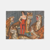  circus Poster van vrouw met zes tijgers. Fleece Deken (Voorkant (Horizontaal))