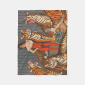  circus Poster van vrouw met zes tijgers. Fleece Deken (Voorkant)