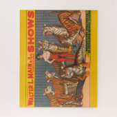 circus Poster van vrouw met zes tijgers. Legpuzzel (Verticaal)