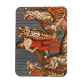  circus Poster van vrouw met zes tijgers. Magneet (Verticaal)