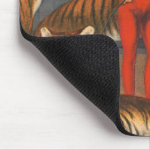 circus Poster van vrouw met zes tijgers. Muismat (Hoek)