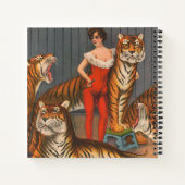 circus Poster van vrouw met zes tijgers. Notitieboek (Achterkant)