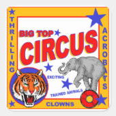  Circus Poster Vierkante Sticker (Voorkant)