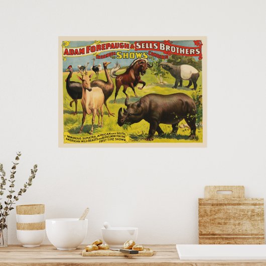 Circus Poster voor Adam Forepaugh & Sells Brothers (Keuken)
