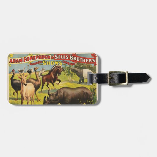 Circus Poster voor Adam Forepaugh & Sells Brothers Bagagelabel (Voorkant horizontaal)