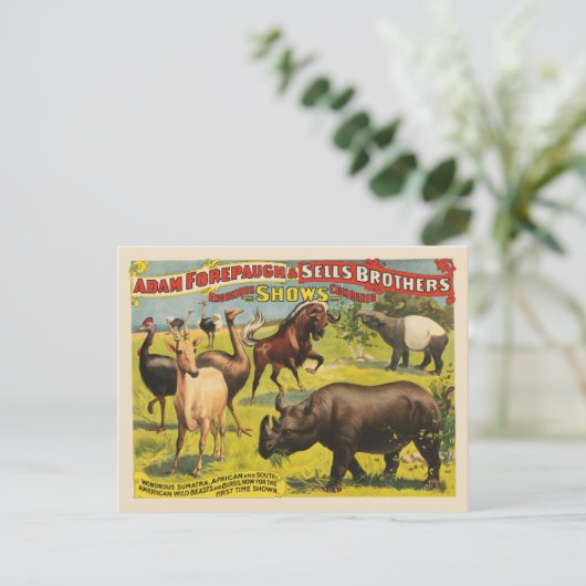 Circus Poster voor Adam Forepaugh & Sells Brothers Briefkaart (Staand voorkant)