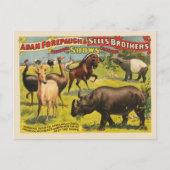 Circus Poster voor Adam Forepaugh & Sells Brothers Briefkaart (Voorkant)
