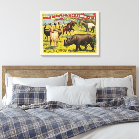 Circus Poster voor Adam Forepaugh & Sells Brothers Canvas Afdruk (Insitu (Slaapkamer))