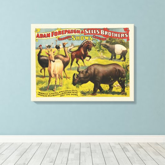 Circus Poster voor Adam Forepaugh & Sells Brothers Canvas Afdruk (Insitu (Houten vloer))