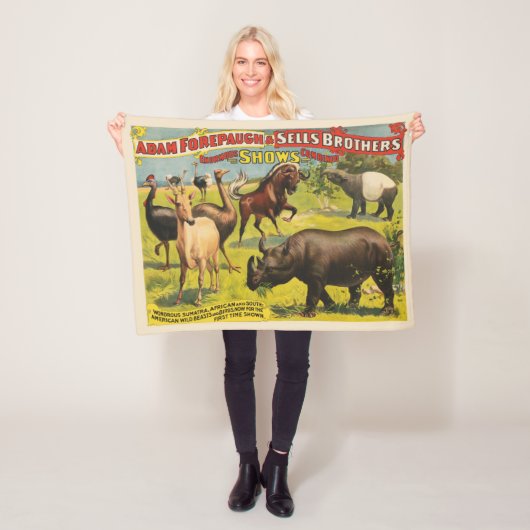 Circus Poster voor Adam Forepaugh & Sells Brothers Fleece Deken (In situ)