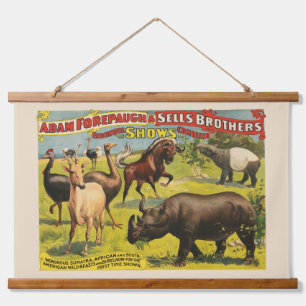 Circus Poster voor Adam Forepaugh & Sells Brothers Hangend Wandkleed