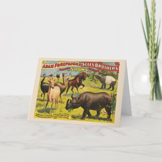 Circus Poster voor Adam Forepaugh & Sells Brothers Kaart (Voorkant)