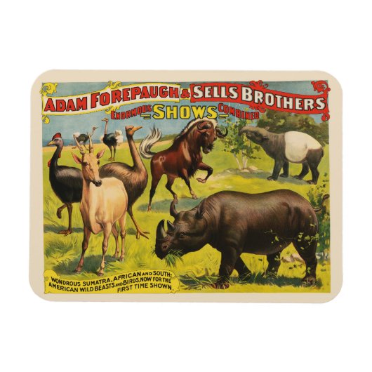 Circus Poster voor Adam Forepaugh & Sells Brothers Magneet (Horizontaal)