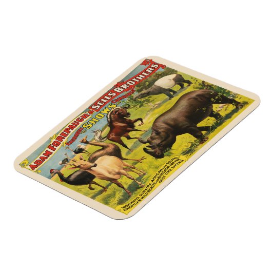 Circus Poster voor Adam Forepaugh & Sells Brothers Magneet (Linkerzijde)