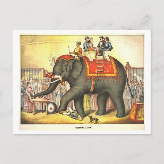  Circus Poster voor het uitvoeren van olifant Briefkaart (Voorkant)