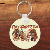 Circus Processie Elephant Antiek Sleutelhanger (Voorkant)