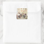 Circus Procession in Italië, 1830 Vierkante Sticker (Tas)