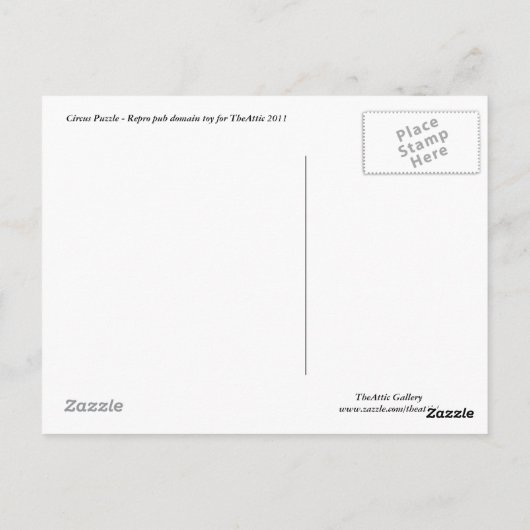 Circus Puzzle - Briefkaart (Achterkant)