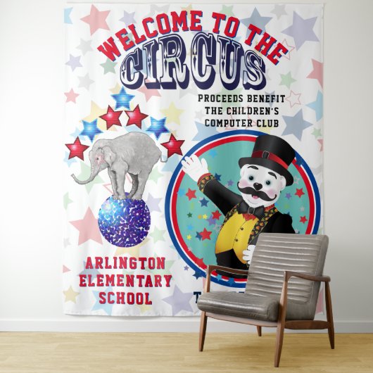 Circus Reclame Achtergrond Wandkleed (In situ)
