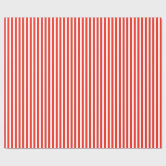 Circus Red en White Cabana Stripes Cadeaupapier (Vlak)