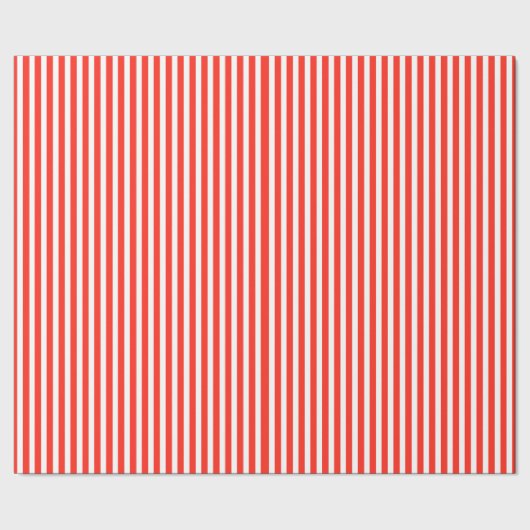 Circus Red en White Cabana Stripes Cadeaupapier (Zoom)