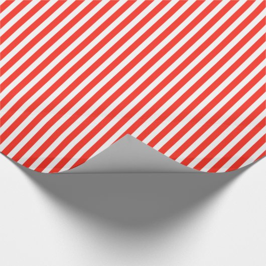 Circus Red en White Cabana Stripes Cadeaupapier (Hoek)