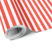 Circus Red en White Cabana Stripes Cadeaupapier (Rol Hoek)