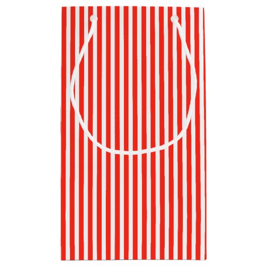 Circus Red en White Cabana Stripes Klein Cadeauzakje (Achterkant)