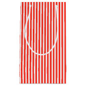Circus Red en White Cabana Stripes Klein Cadeauzakje (Voorkant)