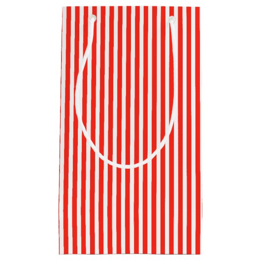 Circus Red en White Cabana Stripes Klein Cadeauzakje (Voorkant)