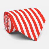 Circus Red en White Cabana Stripes Stropdas (Opgerold)