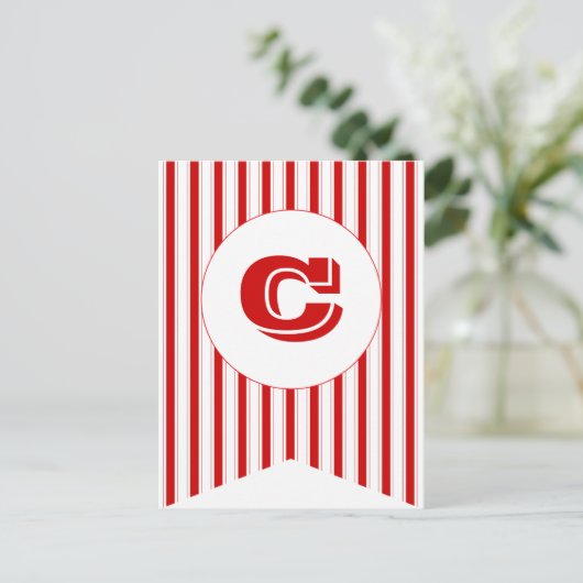 Circus Red Party Flag Bunting Banner Post Card Briefkaart (Staand voorkant)