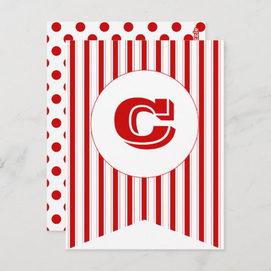 Circus Red Party Flag Bunting Banner Post Card Briefkaart (Voorkant / Achterkant)