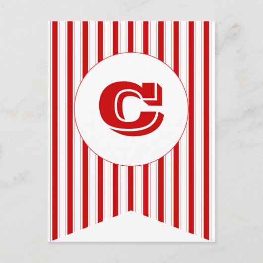Circus Red Party Flag Bunting Banner Post Card Briefkaart (Voorkant)