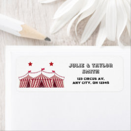 Circus Retro Patriotic Return Address Etiket