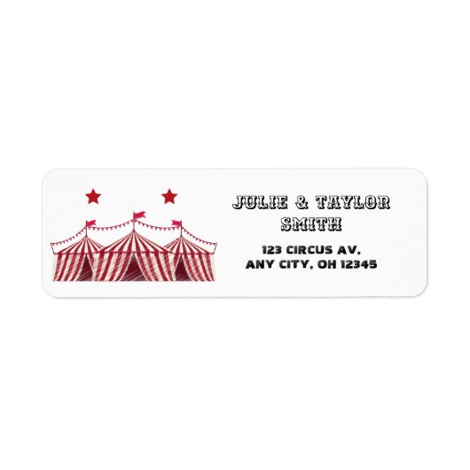  Circus Retro Patriotic Return Address Etiket (Voorkant)
