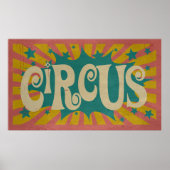  Circus retro poster leuke tentjes (Voorkant)
