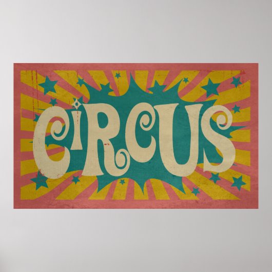  Circus retro poster leuke tentjes (Voorkant)