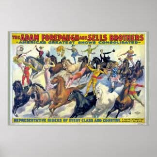 Circus Riders Vintage Theater Poster