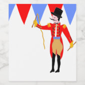 Circus Ring Master Circus Party Wijn Etiket (Enkel label)