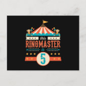 Circus Ringmaster 5th Birthday Circus Briefkaart (Voorkant)